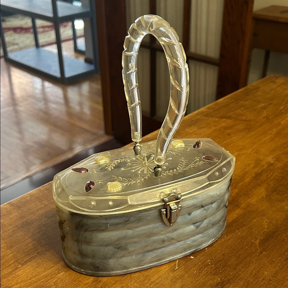 Elegant Transparent Mini Bag with Decorative Accents